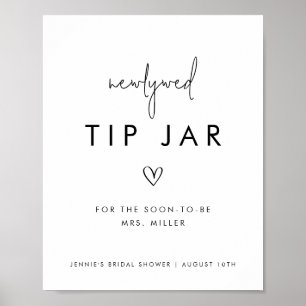 Schwarzes & Weißes Minimalistisches Tip-Geld Glas  Poster