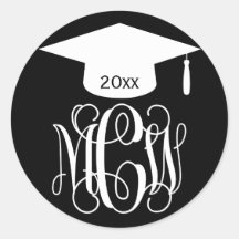 Schwarzes Weißes Reben-Schrift-Monogramm-Abschluss