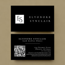 Schwarzes weißes Script Wimpernstudio Logo QR Code