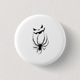 Schwarzes & Weißes Spinnennetz-Horror-Halloween Button