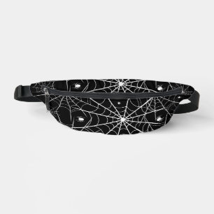 Schwarzes weißes Spinnennetz-Muster gothic-spooky Bauchtasche
