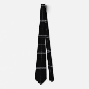 Schwarzes weißes Tartan-Muster Krawatte