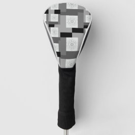 Schwarzes, weißes und graues Grafikdesign Golf Headcover