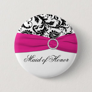 Schwarzes, weißes und pinkfarbenes button