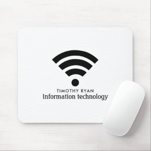 Schwarzes Wi-Fi-Logo, Informationstechnologie, Com Mousepad