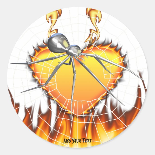 Schwarzes Widow Chrome Design 1 Runder Aufkleber (Vorderseite)