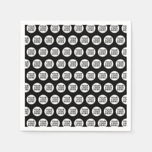 Schwarzes wiederholendes Geschäftslogo Serviette