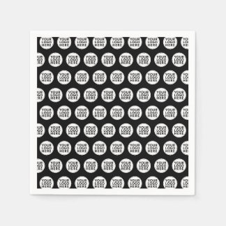 Schwarzes wiederholendes Geschäftslogo Serviette