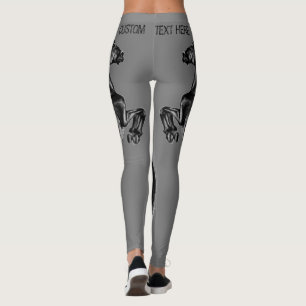 Schwarzes Wild-Pferd - Schwarz-Weiß-Zeichn Leggings