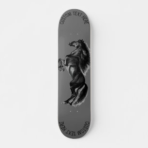 Schwarzes Wild Pferd - Zeichnend - Fügen Sie Ihre Skateboard