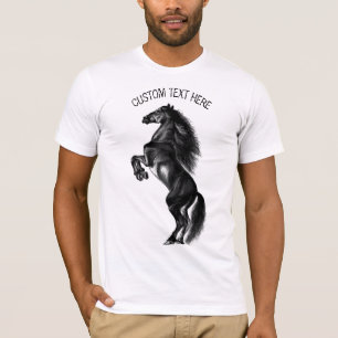 Schwarzes Wild Pferd - Zeichnend - Fügen Sie Ihre T-Shirt