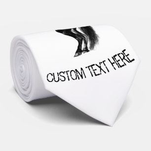 Schwarzes Wildpferd - Schwarzweiß Zeichnend Krawatte