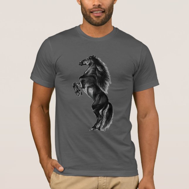 Schwarzes Wildpferd T - Shirt (Vorderseite)