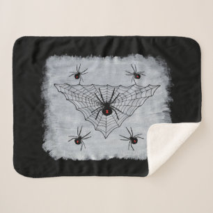 Schwarzes Witwe Spinnen Rotes Hourglas im Web auf Sherpadecke