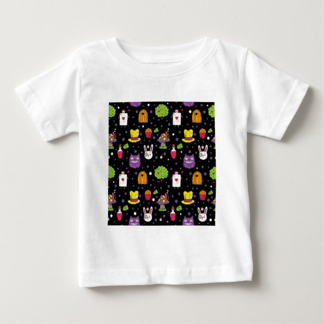 Schwarzes Wonderland Baby T-shirt (Vorderseite)