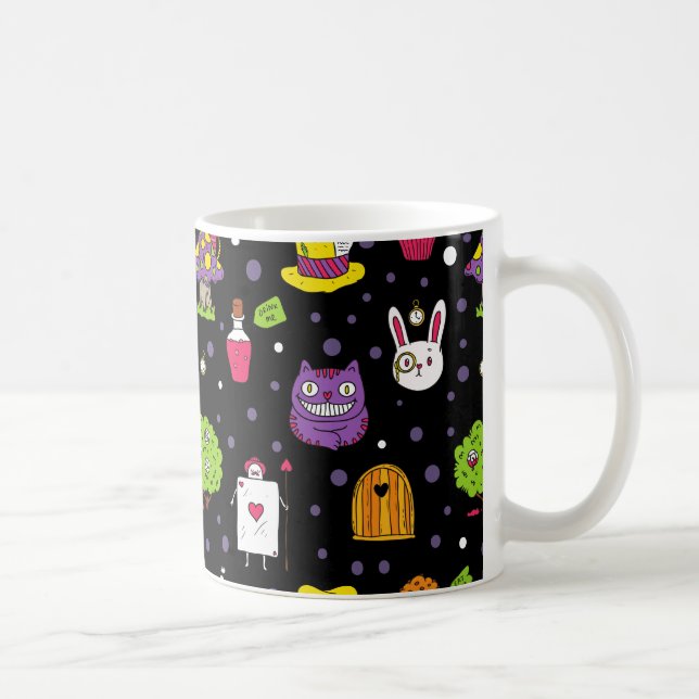 Schwarzes Wonderland Kaffeetasse (Rechts)