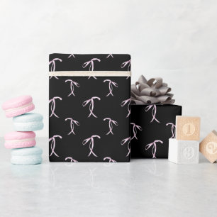 Schwarzes Wrapping Paper Roll (Watercolor Bow Patt Geschenkpapier