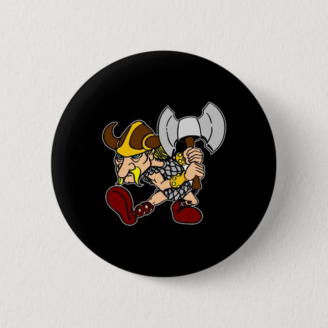 Schwarzes wütendes Viking2 Button (Vorderseite)