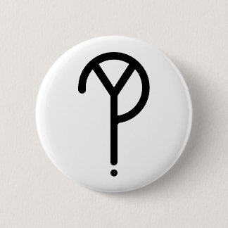 Schwarzes Y? Symbol auf Weiß Button