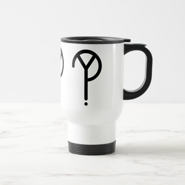 Schwarzes Y? Symbol-Reise-Tasse Reisebecher (Rechts)