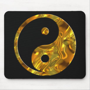 Schwarzes Yin u. Yang-GOLD   Mousepad
