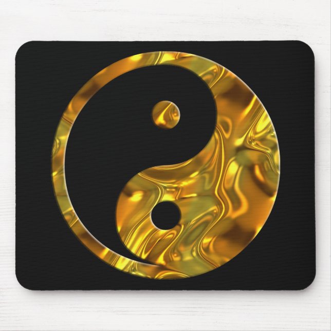 Schwarzes Yin u. Yang-GOLD | Mousepad (Vorne)