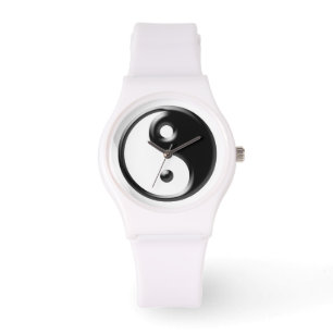 Schwarzes Yin Yang Symbol Armbanduhr