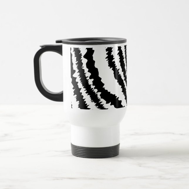Schwarzes Zebra-Druck-Muster Reisebecher (Links)