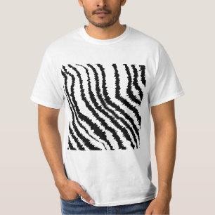 Schwarzes Zebra-Druck-Muster T-Shirt