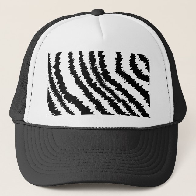 Schwarzes Zebra-Druck-Muster Truckerkappe (Vorderseite)