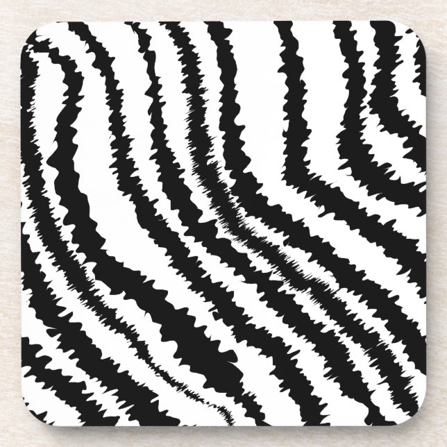 Schwarzes Zebra-Druck-Muster Untersetzer (Vorderseite)