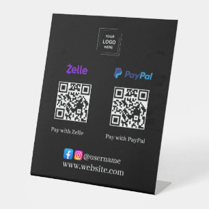 Schwarzes Zelle PayPal QR-Code-Scan-Zahlungspodest Sockelschild