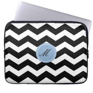 Schwarzes Zickzack Muster - Notebook-Sieb Laptopschutzhülle