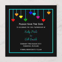 Schwarzes Ziviles Partnerherz Save the Date