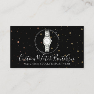 Schwarzes Zubehör Einzigartige Uhr Visitenkarte