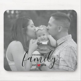 Schwarzfamilienest. Jahr mit Foto der Rotherzen Mousepad