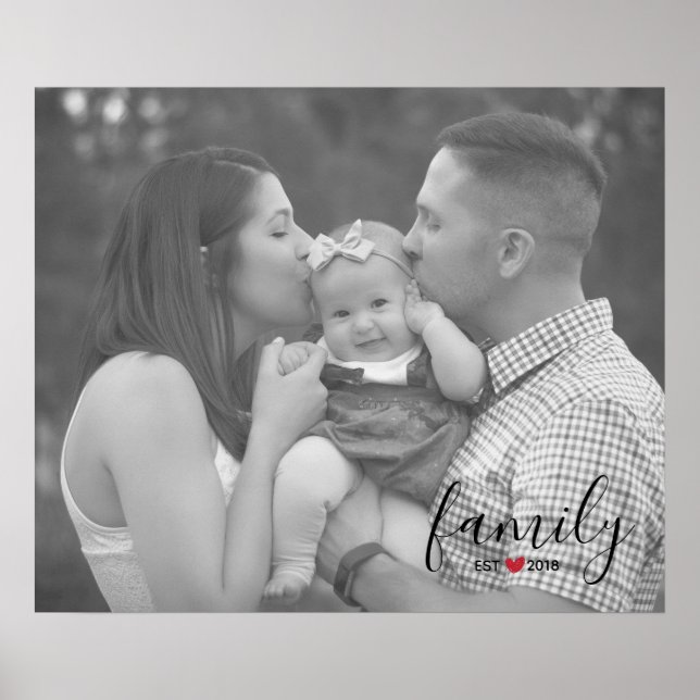 Schwarzfamilienest. Jahr mit Foto der Rotherzen Poster (Vorne)