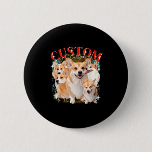 Schwarzgebrannte Vintage-Haustiere Hunde Katze Lus Button