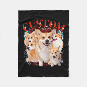 Schwarzgebrannte Vintage-Haustiere Hunde Katze Lus Fleecedecke