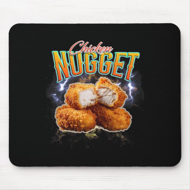 Schwarzgebrannter Rap Lustiges Chicken Nugget Vint Mousepad (Vorne)