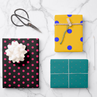 Schwarzgelb Polka Dot Wrapping Paper Geschenkpapier Set