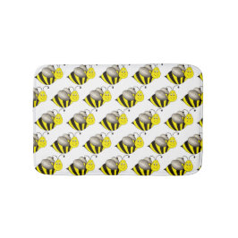 Schwarzgelber Cartoon Biene Hummel Honeybee Badematte