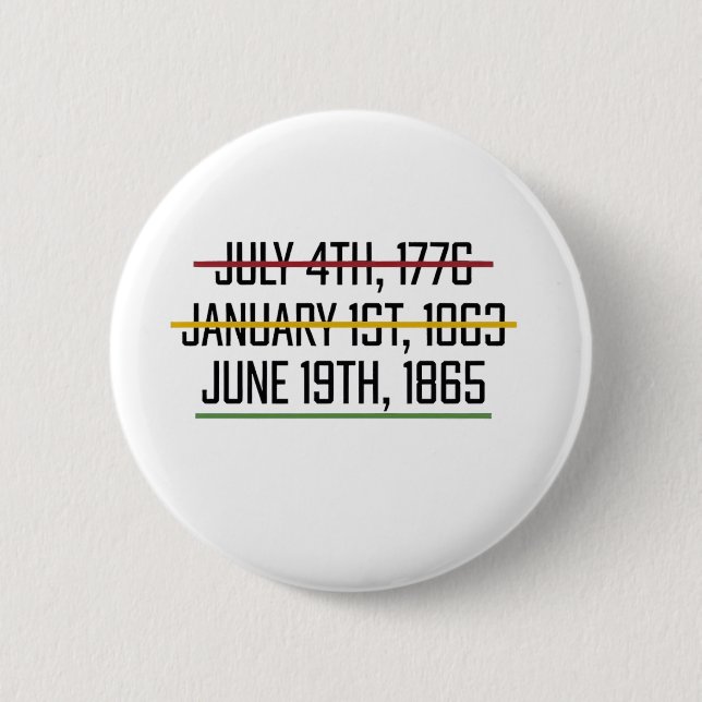 Schwarzgeschichte des Junetezehnten Unabhängigkeit Button (Vorderseite)