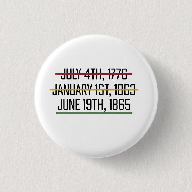 Schwarzgeschichte des Junetezehnten Unabhängigkeit Button (Vorderseite)
