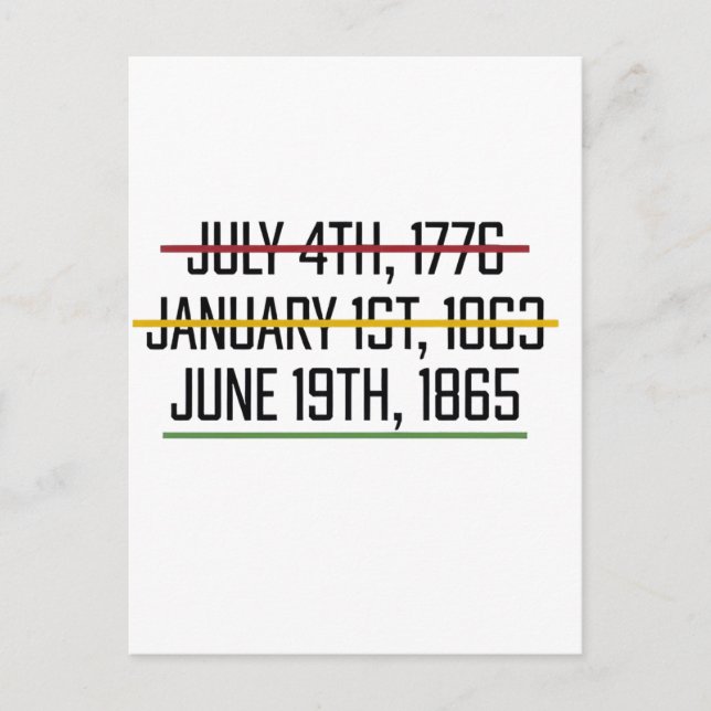 Schwarzgeschichte des Junetezehnten Unabhängigkeit Einladungspostkarte (Vorderseite)