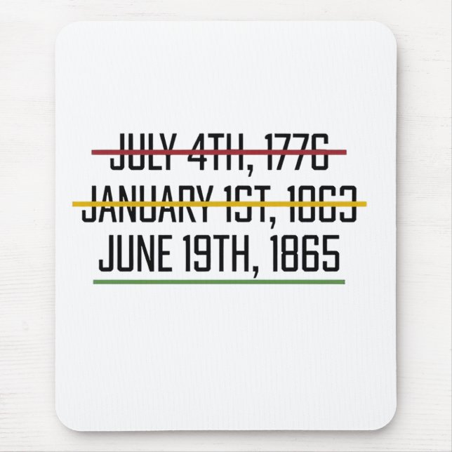 Schwarzgeschichte des Junetezehnten Unabhängigkeit Mousepad (Vorne)