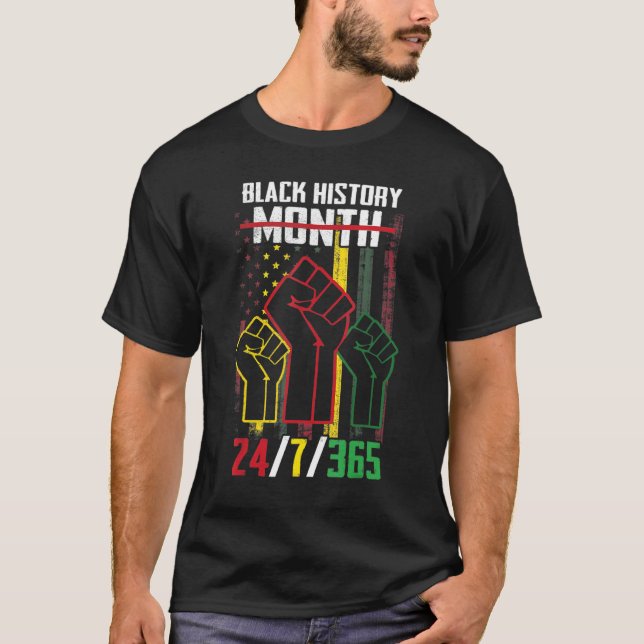Schwarzgeschichte Monat 247365 Afro American m T-Shirt (Vorderseite)