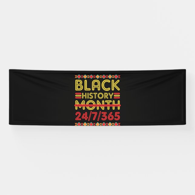 Schwarzgeschichte Monat 24 7 362 Tage Afrikanische Banner (Horizontal)