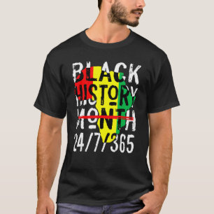 Schwarzgeschichte Monat 24 7 365 Afrika Karte Mela T-Shirt
