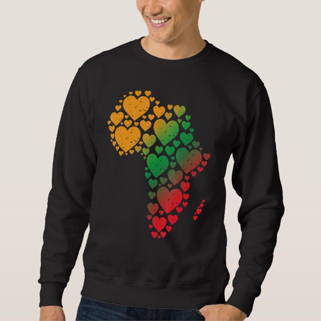 Schwarzgeschichte Monat Afrika Karte Schwarze Gesc Sweatshirt (Vorderseite)